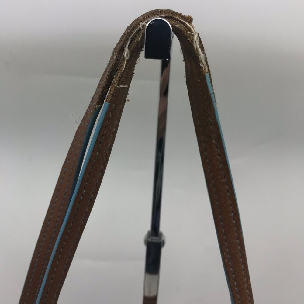 COACH Large Blue Brown Fabric Shoppers Tote - Picture 4 of 8